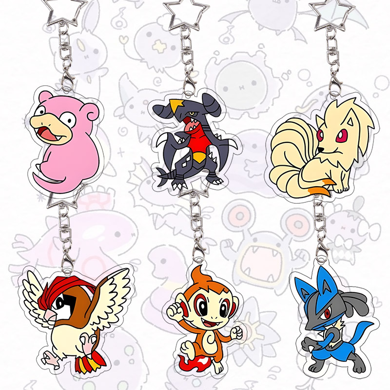 Supply Event - Slowpoke Garchomp Acryl-Schlüsselanhänger Anime Ninetales Anhänger