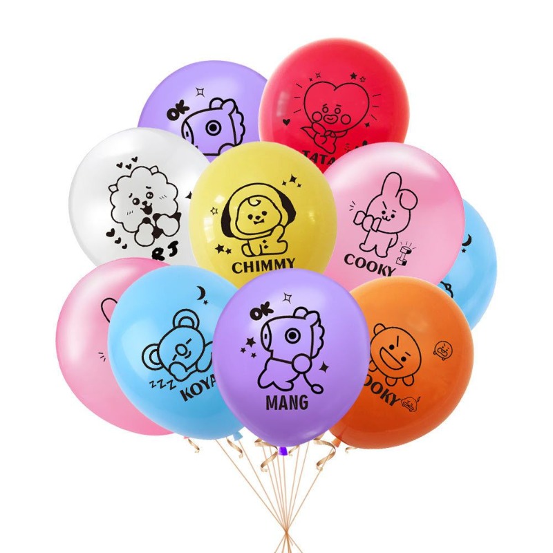 Supply Event - 2026 KPOP BT21 Themen-Cartoon-Idol-Geburtstagsfeier-Dekoration mit Luftballons