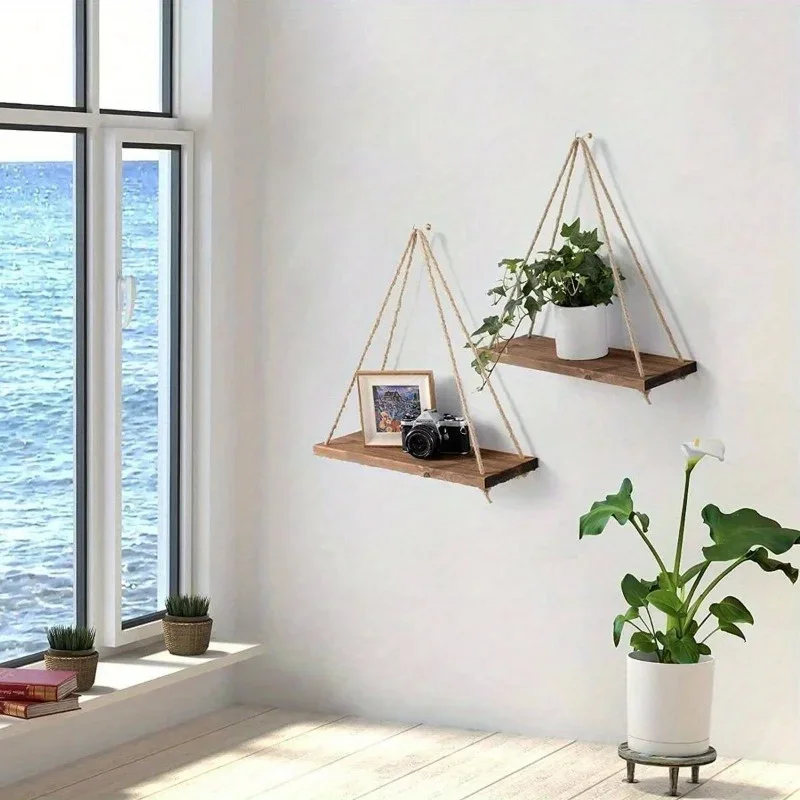 1PC Holz Schaukel Hängen Hanf  – Flower Wall Panel Bewertung und Preis