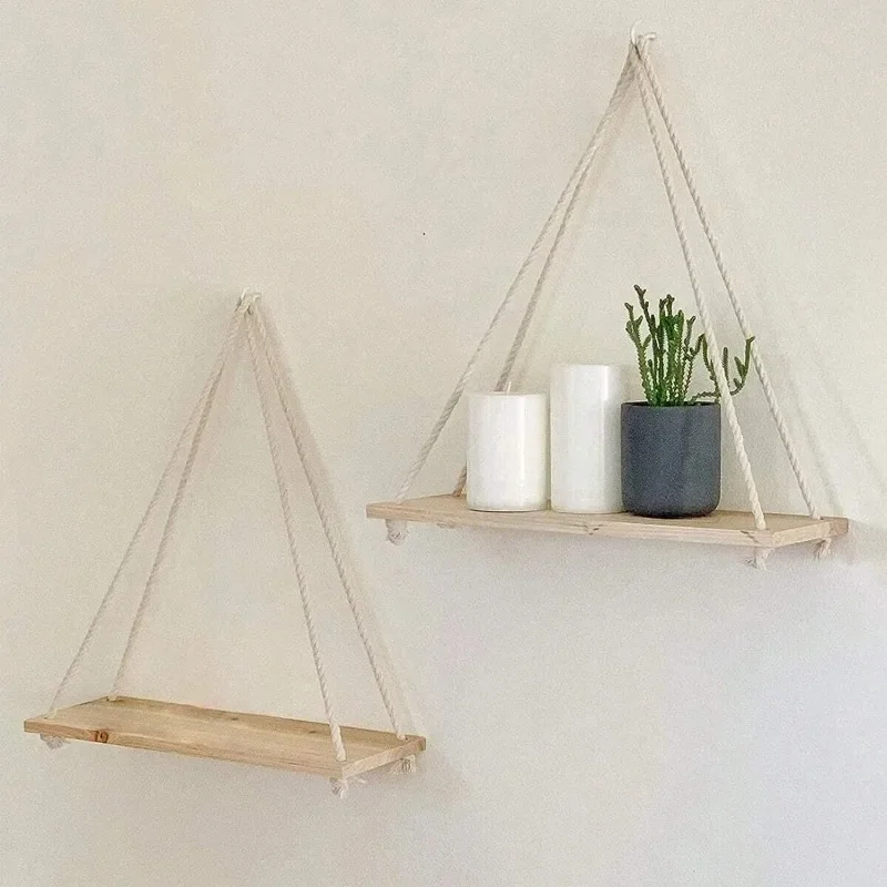 1PC Holz Schaukel Hängen Hanf  – Flower Wall Panel Bewertung und Preis