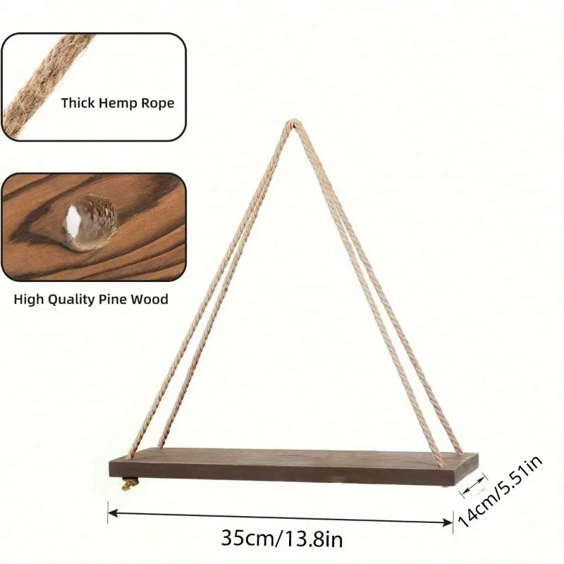 1PC Holz Schaukel Hängen Hanf  – Flower Wall Panel Bewertung und Preis