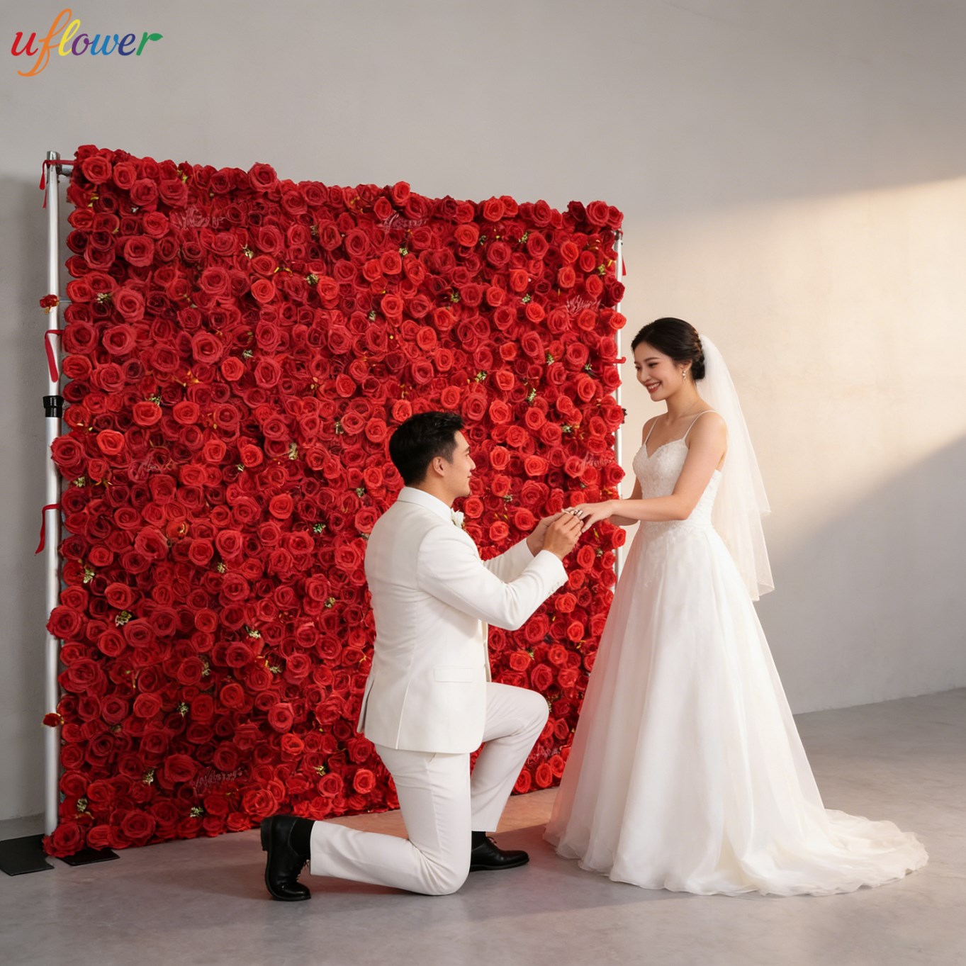 Uflower Rote Rose Künstliche B – Flower Wall Panel Bewertung und Preis