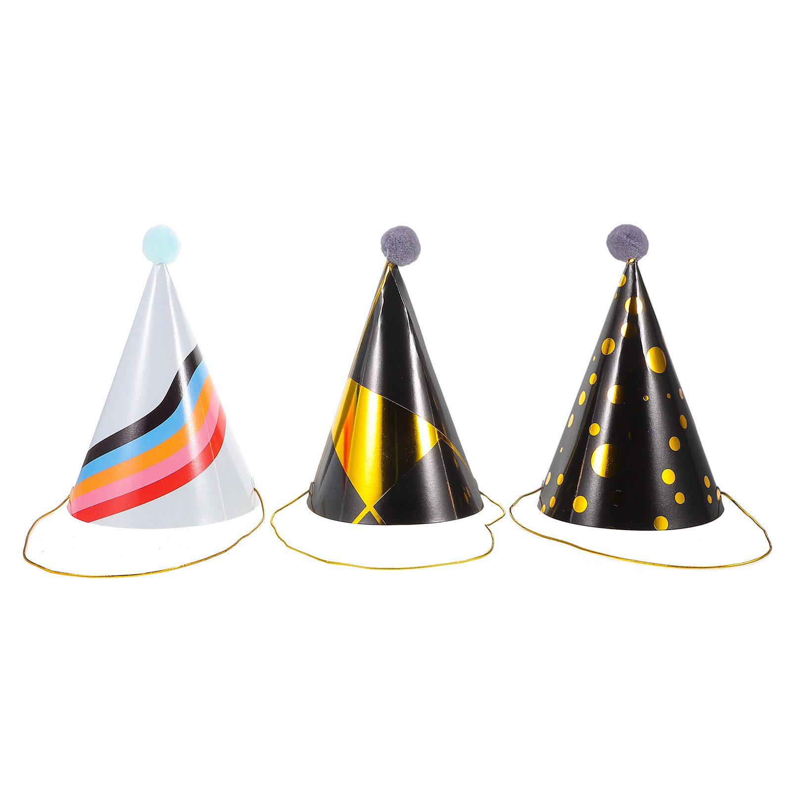 3 Stück Goldfolien-Verzierte P – Party Hat Cone Bewertung und Preis
